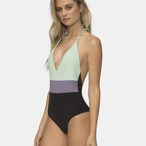 TAVIK Chase Color Block One Piece Swimsuit Halter